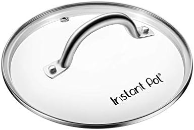 Instant Pot Tempered Glass Lid, 9.1-In, 6-Qt, Cooking Pot Lid, Stainless Steel Handle and Rim, Clear