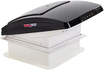 MAXXAIR Maxxfan Deluxe Vent, Fan and Vent Cover All in One - Powerful 10-Speed Reversible Fan with Thermostat, Built-in Rain Cover, Remote Control, Intake & Exhaust Fan, Smoke (00-07500K)