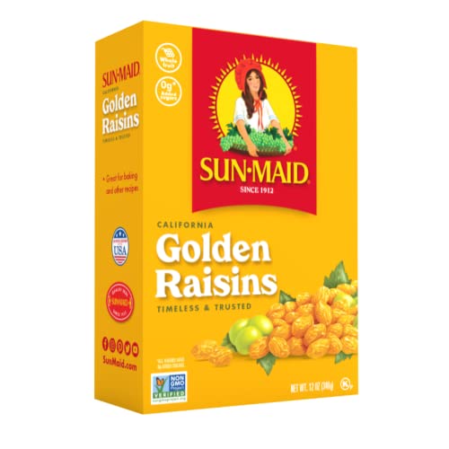 Sun-Maid California Golden Raisins - 12 oz Sharing-Size Box - Dried Fruit Snack for Lunches, Snacks, and Natural Sweeteners