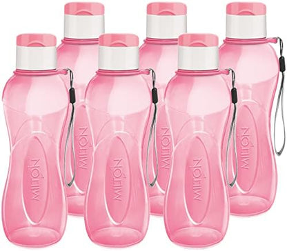 MILTON Water Bottle Kids Reusable Leakproof 12 Oz Plastic Wide Mouth Large Big Drink Bottle BPA & Leak Free with Handle Strap Carrier for Cycling Camping Hiking Gym Yoga