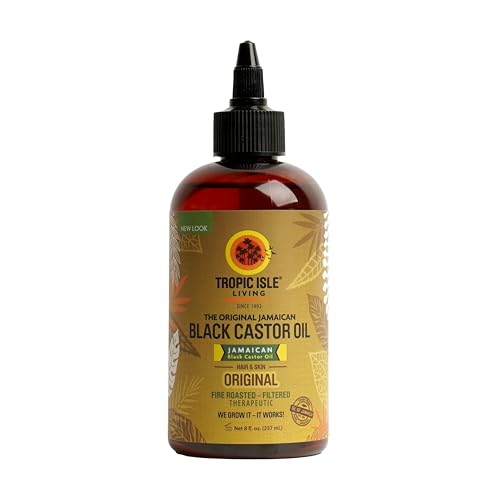 Jamaican Black Castor Oil 8oz | Rich in Vitamin E, Omega Fatty Acids & Minerals | For Hair Growth Oil, Skin Conditioning, Eyebrows & Eyelashes, Scalp and Nail Care|Grow, Strengthen, Moisture & Repair