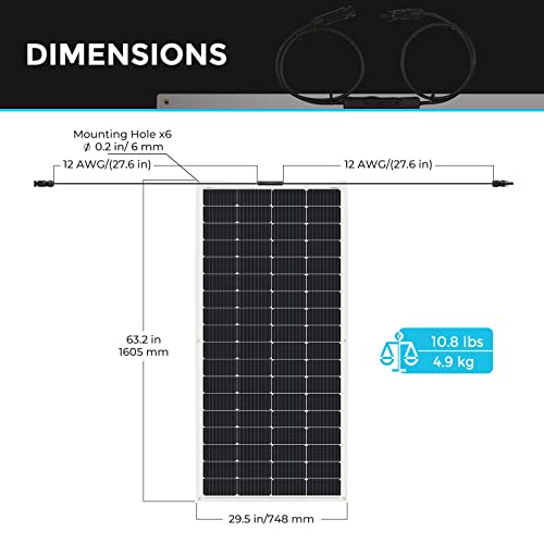 Renogy Solar Panel 200W 12V Lightweight Monocrystalline Ultra-Flexible