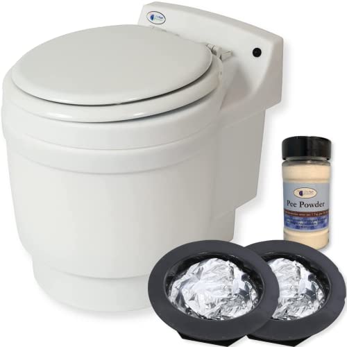 Dry Flush Toilet - Waterless, Portable, Self Contained. Great for Tiny Homes, Vans, Boats, Camping, RVs and Off Grid