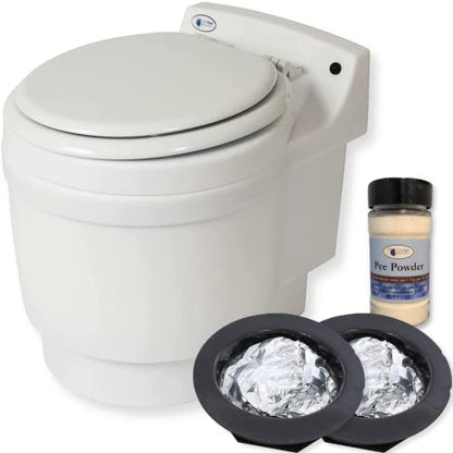 Dry Flush Toilet - Waterless, Portable, Self Contained. Great for Tiny Homes, Vans, Boats, Camping, RVs and Off Grid