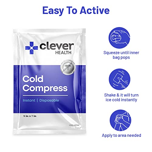 Instant Cold Pack | Disposable Ice Packs - Cold Therapy - for Injuries, Swelling, Inflammation, Muscle Strains, Sprains, Perfect for First aid Kit, outdoor activities, Athletes. 5x7 Inches, 6 Pack.