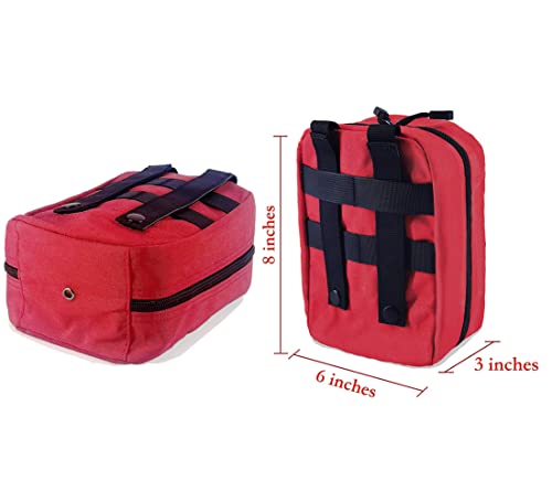 Carlebben EMT Pouch MOLLE Ifak Pouch Tactical MOLLE Medical First Aid Kit Utility Pouch (with Medical Supplies Red)