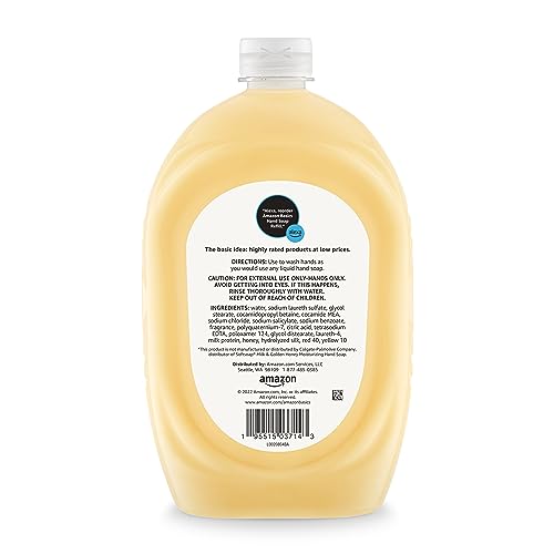 Amazon Basics Liquid Hand Soap Refill, Milk and Honey Scent, Triclosan-free, 50 Fluid Ounces, Pack of 1