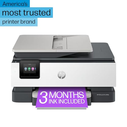 HP OfficeJet Pro 8135e Wireless All-in-One Color Inkjet Printer, Print, Scan, Copy, Fax, ADF, Duplex Printing, Best-for-Home Office, 3 Months of Ink Included (40Q35A)