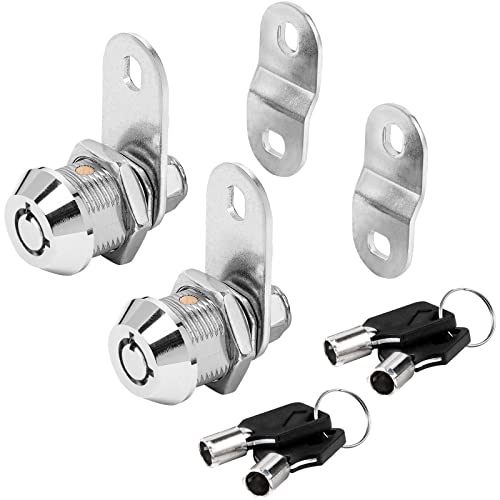 Cam Lock RV Storage Locks Keyed Alike, 5/8" Fits on 3/8" Max Door Thickness, RV Locks for Compartment Door, Camper, Trailer, Cabinet Locks with Keys (5/8 Inch 2Pack)