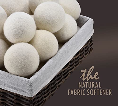 Handy Laundry Wool Dryer Balls - Natural Fabric Softener, Reusable, Reduces Clothing Wrinkles and Saves Drying Time, Better Alternative to Plastic Balls and Liquid Softener (Pack of 6)