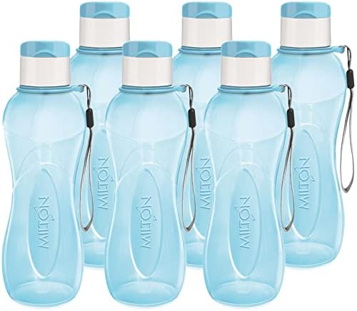 MILTON Water Bottle Kids Reusable Leakproof 12 Oz Plastic Wide Mouth Large Big Drink Bottle BPA & Leak Free with Handle Strap Carrier for Cycling Camping Hiking Gym Yoga