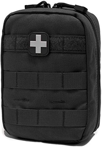 Carlebben EMT Pouch MOLLE Ifak Pouch Tactical MOLLE Medical First Aid Kit Utility Pouch (with Medical Supplies Red)