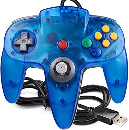 Classic N64 Controller, SAFFUN N64 Wired USB PC Game pad Joystick, N64 Bit USB Wired Game Stick Joy pad Controller for Windows PC MAC Linux Raspberry Pi 3 Genesis Higan (Black)