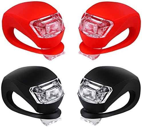 Malker Bicycle Light Front and Rear Silicone LED Bike Light Set - Bike Headlight and Taillight,Waterproof & Safety Road,Mountain Bike Lights,Batteries Included