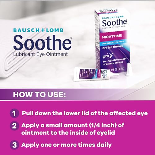 Soothe Nighttime Eye Ointment by Bausch & Lomb, Lubricant Relief for Dry Eyes, 3.5 g