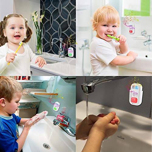 HONWELL Musical Timer for Kids Battery Powered 2 Minute Toothbrush Timer and 20 Seconds Bathroom Hand Wash Timer with LED Color Light, 3 Volume Options Musical Timer for Children Training Coach