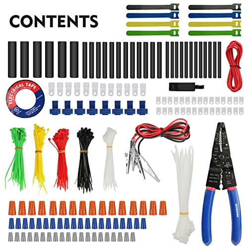 WORKPRO 582-piece Crimp Terminals, Wire Connectors, Heat Shrink Tube, Electrical Repair Kit with Wire Cutter Stripper