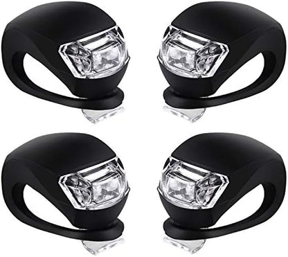 Malker Bicycle Light Front and Rear Silicone LED Bike Light Set - Bike Headlight and Taillight,Waterproof & Safety Road,Mountain Bike Lights,Batteries Included