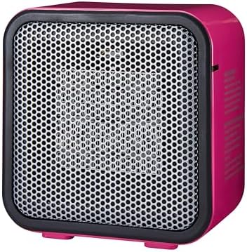 Amazon Basics Ceramic Space Heater, Mini Heater for Office Desk, Portable Tent Heater for Camping (Indoor Use), 500 W, With Tip-Over Protection, Lightweight (1.4 LBS), Pink, 5.8"D x 3.4"W x 6"H