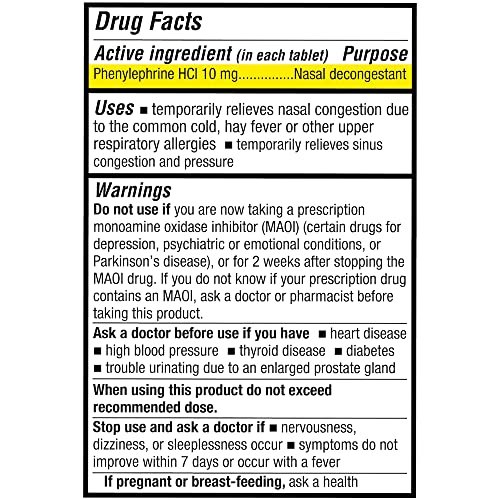 Puregen Labs Nasal Decongestant PE 100 Tablets | Phenylephrine HCl 10 mg Tablets | Maximum Strength | Non Drowsy Nasal & Sinus Congestion Relief Due to Cold or Allergies (1)