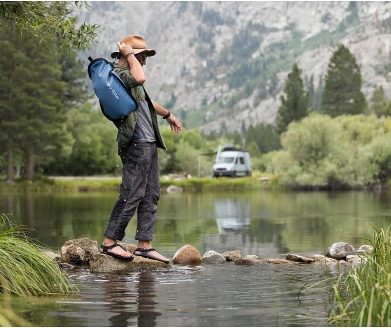 LifeStraw Peak Series - Large Capacity Gravity Water Filter System with Safe Water Storage - 8L + 8L for Camping, RVing, Overlanding, Travel and Adventure, Mountain Blue