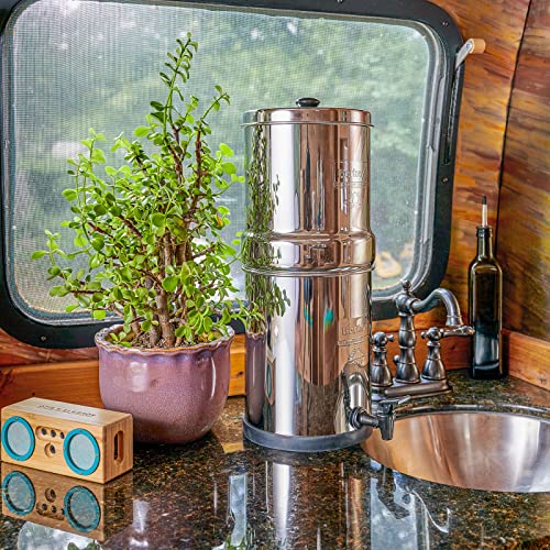 Travel Berkey Gravity-Fed Water Filter with 2 Black Berkey Elements–Enjoy Potable Water While Camping, RVing, Off-Grid, Emergencies, Every Day at Home