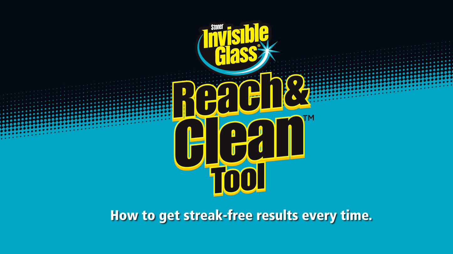 Invisible Glass 95160 2-Piece Quick Change Reach and Clean Tool a Window and Windshield Wand Glass Cleaning Tool for Those Hard-to-Reach Places in Your Car and Home Washable Reversible and Extendable